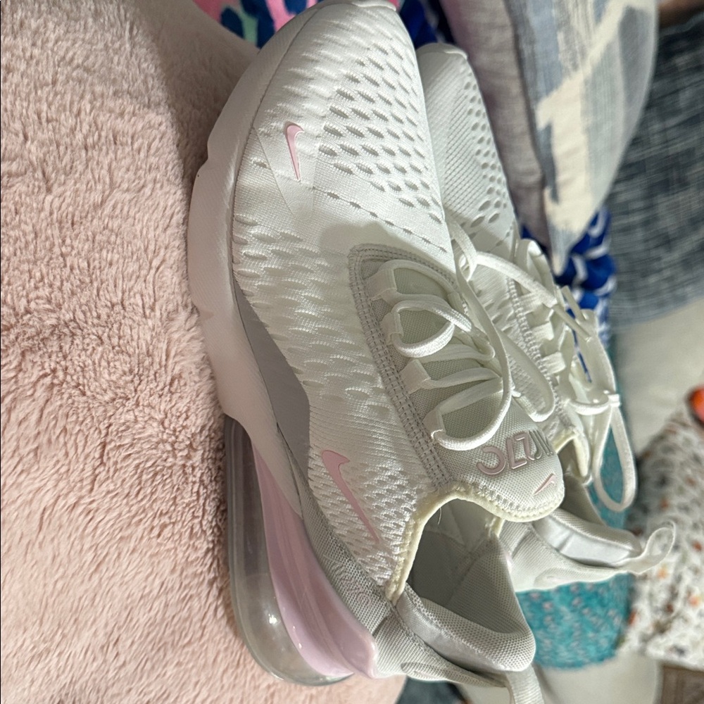 Nike Air Max 270 White with Pink Accents - Women’s Size 9